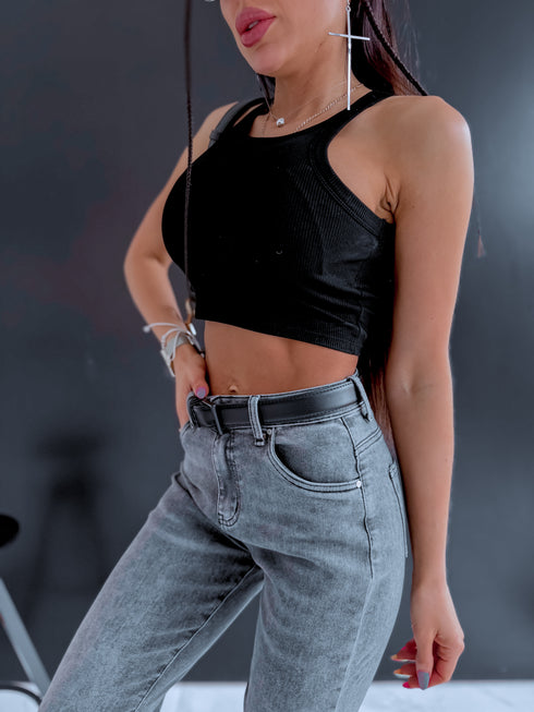 MOM FIT džinsa bikses "SILVER CITY" DJ2687 - PELĒKAS PRE-ORDER